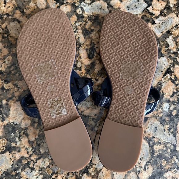 Tory Burch Multicolor T Miller Leather Double-t Rainbow Print Sandals - Picture 3 of 3